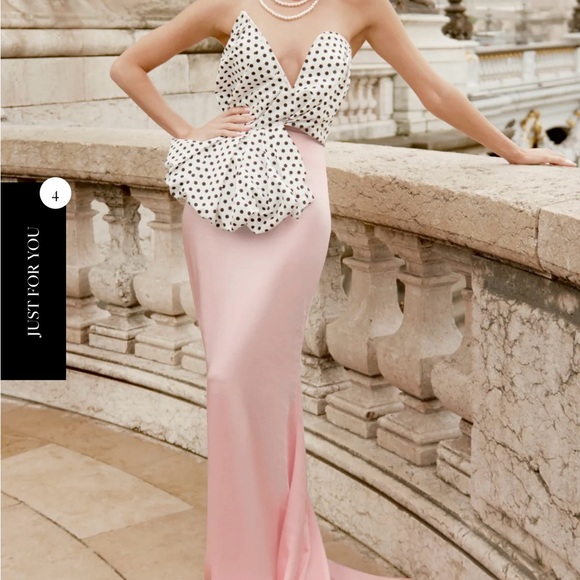 Club L London Black and White Polka Dot Strapless Blouse - Picture 2 of 3